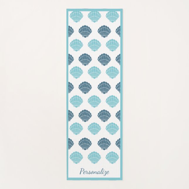 Hübsch Blue Seashell Pattern Zen Yoga Namaste Yogamatte (Vorderseite)