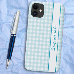 Hübsch Blue und White Gingham Karo Custom Case-Mate iPhone Hülle