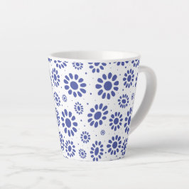 Hübsch Blue White Abstrakt Daisy Muster Milchtasse