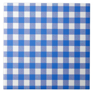Hübsch Blue White Gingham Design Fliese