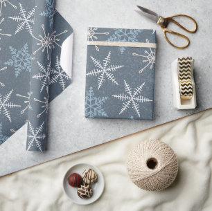 Hübsch Blue White Snowflake Muster Weihnachten Geschenkpapier