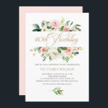Hübsch Blush Peony Floral Frame 40. Geburtstag Einladung<br><div class="desc">Hübsche blumengeschmückte Party Einladung zum 40. Geburtstag. Es verfügt über einen blühenden Aquarellrahmen aus pfirsichrosa Pfannkuchen,  Gänseblüten und Rose mit Akzenten im Grünen. Personalisieren Sie diese durch Hinzufügen von Namen,  Datum,  Uhrzeit und anderen Details. Diese blumengeschmückte Einladung eignet sich perfekt für Frühjahr- und Gartengeburtstage.</div>
