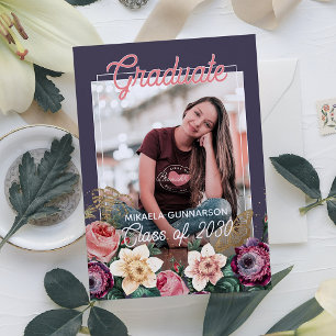 Hübsch Blush Pink Botanischer Boho-Abschluss Ankündigung