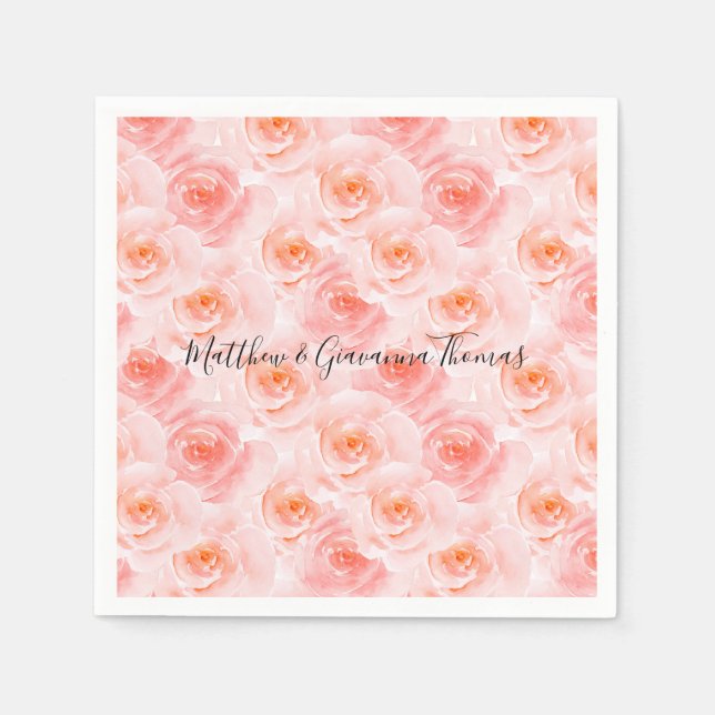 Hübsch Blush Pink Rose Serviette (Vorderseite)