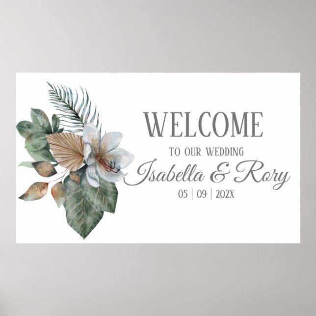 Hübsch Boho Bouquet Wedding Poster (Vorne)