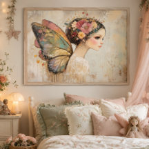 Hübsch Boho Butterfly Fairy Pastell Wasserfarbene