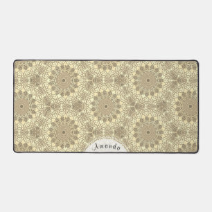 Hübsch Boho Chic Gold Cream Taupe Mandala Schreibtischunterlage