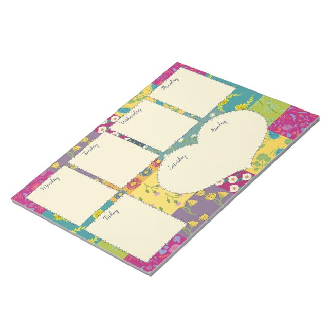 Hübsch Boho Maximalist Quilt Weekly Planner Notizblock (angewinkelt)