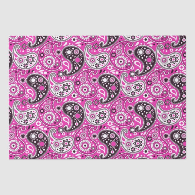 Hübsch Boho Pink Paisley-Muster Seidenpapier (Vorderseite)