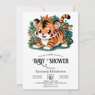 Hübsch Boho Tiger Digital Baby Dusche Einladung
