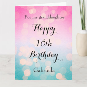 Hübsch Bokeh Happy 16. Geburtstagsgrandtochter Karte