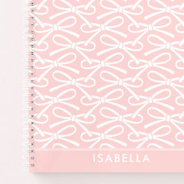 Hübsch Bow Individuelle Name Pink SpiralNotebook Notizbuch