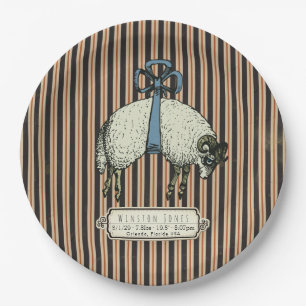 Hübsch Bow Sheep™ Collection - Geburtsinfo / 9" Pappteller