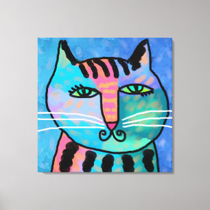 Hübsch Boy Abstrakt Cat Painting Leinwanddruck