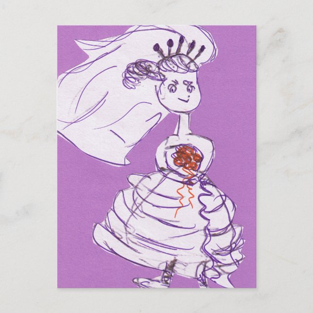 Hübsch Bride Bachelorette Postkarte (Vorderseite)