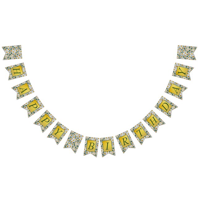Hübsch Bright Daisy Happy Birthday Wimpelkette (Alle)