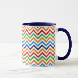Hübsch Bright Farbenfrohe Zig Zag Zickzack Streife Tasse