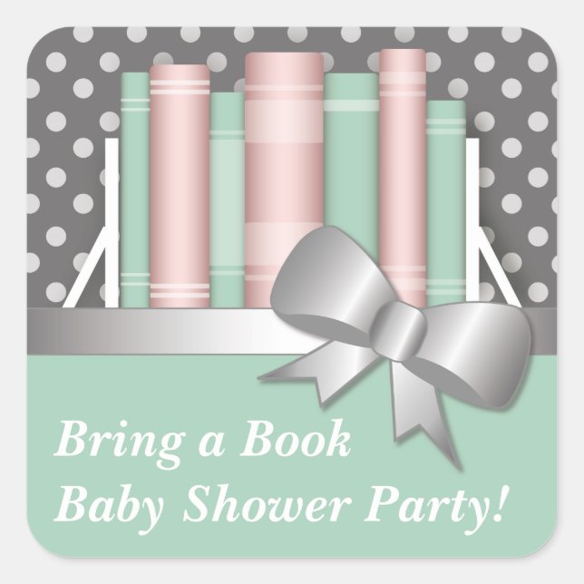 Hübsch bringen Sie ein Buch mit Babyaufklebern Quadratischer Aufkleber (Vorderseite)