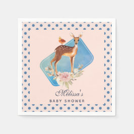 Hübsch Brown Fawn with Bird and Rose Kinderdusche Serviette