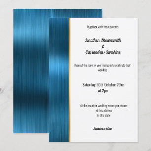 HÜBSCH BRUSHED AQUAMARIN GOLD 2 TRIM EINLADUNG