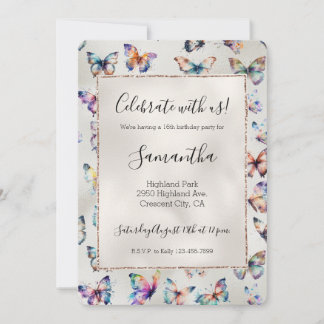 Hübsch Butterflies Pearl Einladung