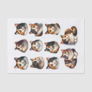Hübsch Calico Cat Fussy Cuts Seidenpapier