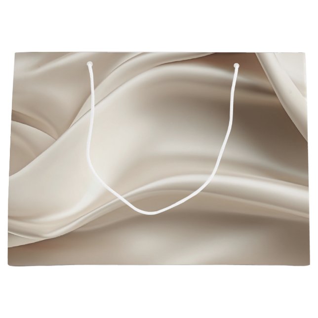 Hübsch Champagne Gold Romantische Imitat Satin Große Geschenktüte (Vorderseite)
