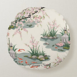 Hübsch Cherry Blossom Blumenarm Rundes Kissen