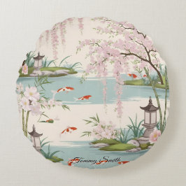 Hübsch Cherry Blossom Blumenarm Rundes Kissen