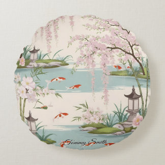 Hübsch Cherry Blossom Blumenarm Rundes Kissen