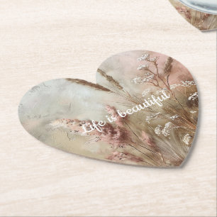 Hübsch Chic Beige Rosafarben Boho Floral Untersetzer