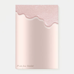 Hübsch Chic Elegant Rosen Gold Glitter Tropfen Post-it Klebezettel