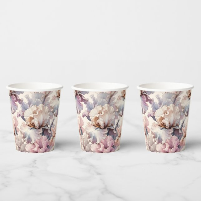 Hübsch Chic Elegante Modernes Blumenrot Rosa Mauve Pappbecher (Multi)