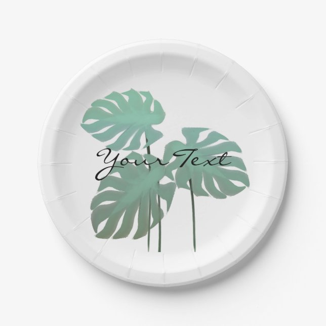 Hübsch Chic Tropical Leaf Garden Party Teller (Vorderseite)