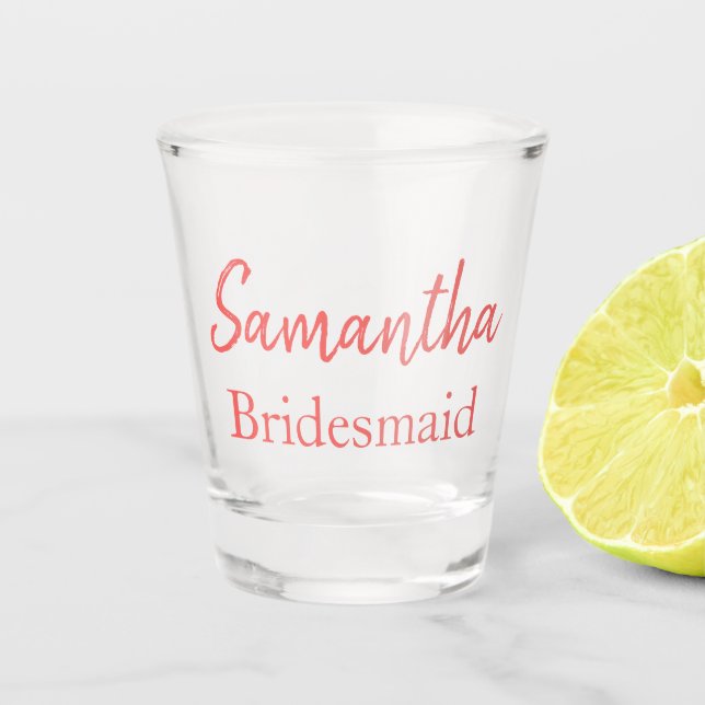 Hübsch Coral Bridesmaid Schnapsglas (Vorderseite)