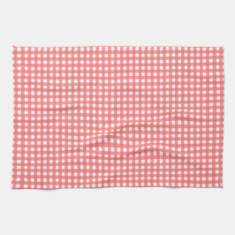 Hübsch Coral Classy Gingham Pattern Geschirrtuch