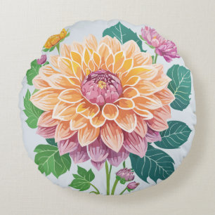 Hübsch Dahlia Rundes Kissen