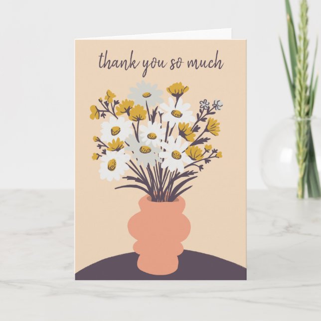 Hübsch Daisy Bouquet CUSTOM Vielen Dank Karte (Vorderseite)