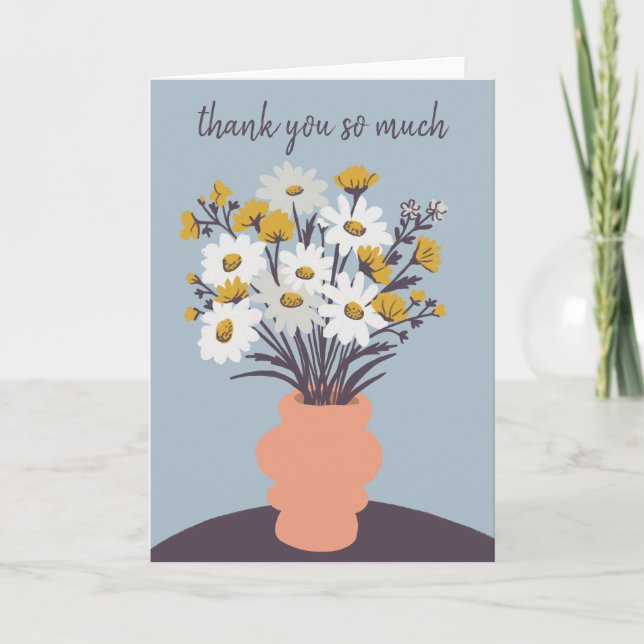 Hübsch Daisy Bouquet CUSTOM Vielen Dank Karte (Vorderseite)