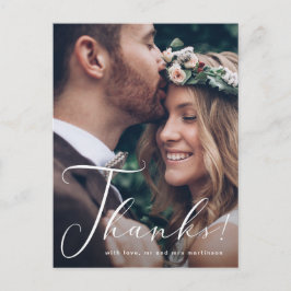 Hübsch-Danke-Script-Foto-Hochzeit Postkarte
