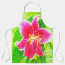 Hübsch Deep Pink Stargazer Liuon on Lime Green