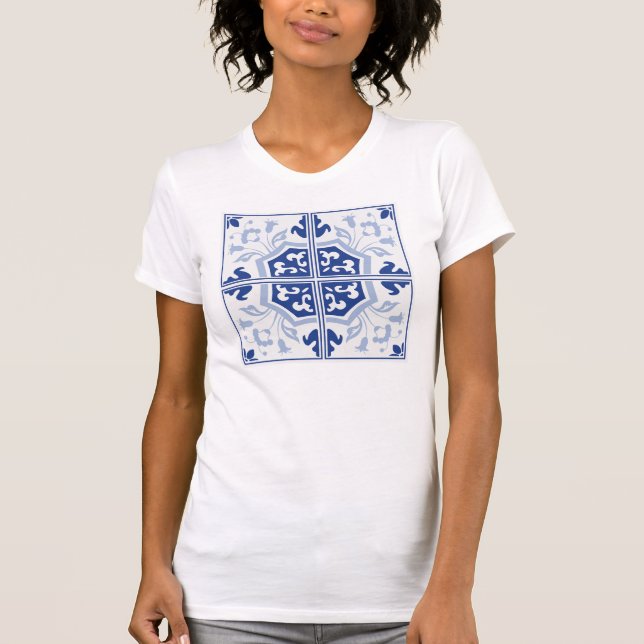 Hübsch Delft Blue Tile T-Shirt (Vorderseite)