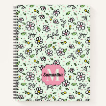 Hübsch Doodle Daisy Blume Niedliches Muster Monogr