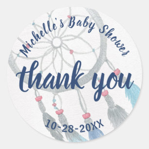 Hübsch Dreamcatcher Boho Babydusche Vielen Dank Runder Aufkleber