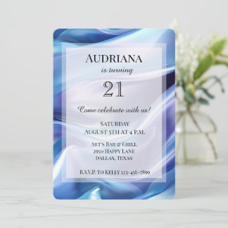 Hübsch Dreamy Blue Lila Geburtstag Einladung