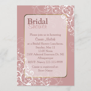 Hübsch Dusty Rose Custom Bridal Dusche Einladung