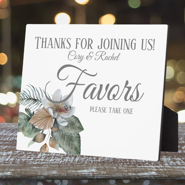 Hübsch Earth Tone Boho Bouquet Gastgeschenke Hochz Fotoplatte (Matching wedding favors and day-of signs are part of this collection)