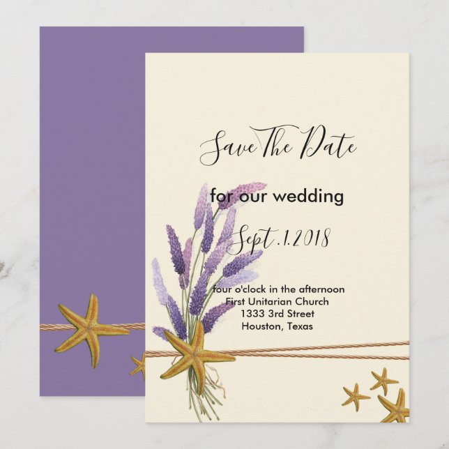 hübsch Einfache Seesterne Save the Date Einladung (Vorne/Hinten)