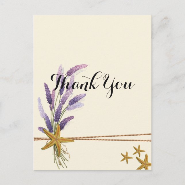 hübsch Einfache Seesterne Vielen Dank Postkarte (Vorderseite)