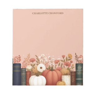 Hübsch Fall Floral Bookish Notizblock